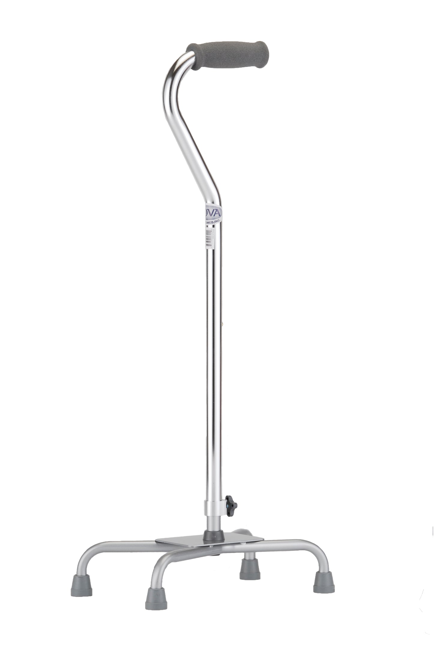 QUAD CANE LARGE BASE SILVER