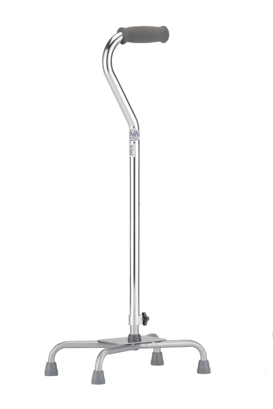 QUAD CANE LARGE BASE SILVER